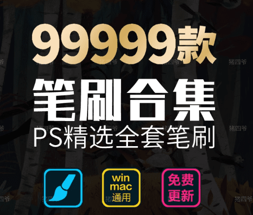 9999+款PS精选全套笔刷合集，支持win+mac系统-718资源